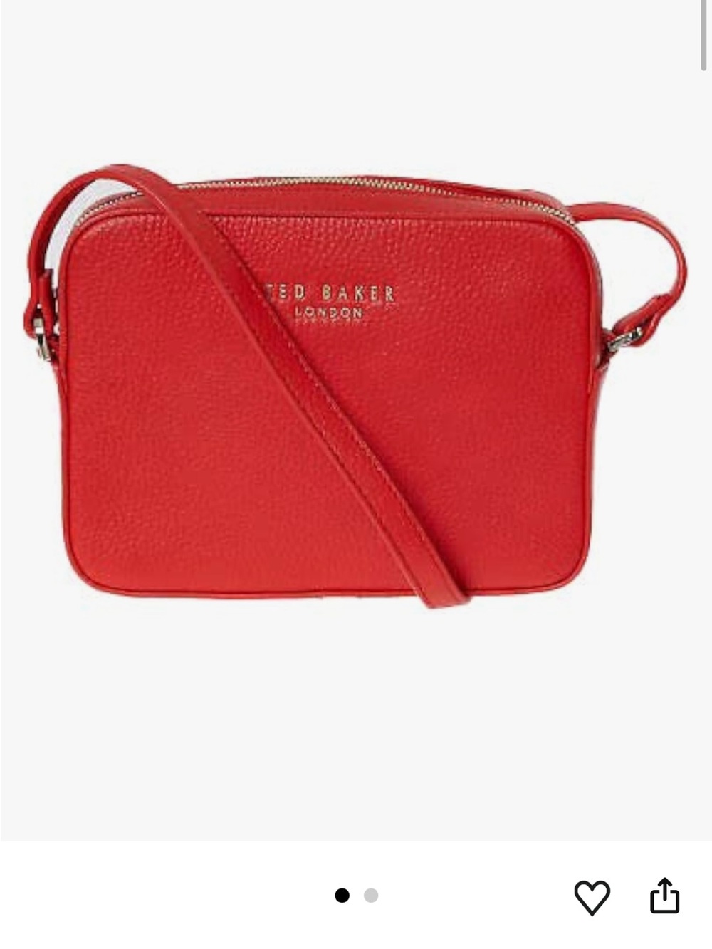 Ted Baker Red Pebbled Leather Crossbody Camera Bag